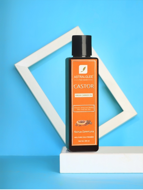 

ASTRALGLEE 100% Pure Cold Pressed Castor Virgin Carrier Oil - 200 ml, Orange