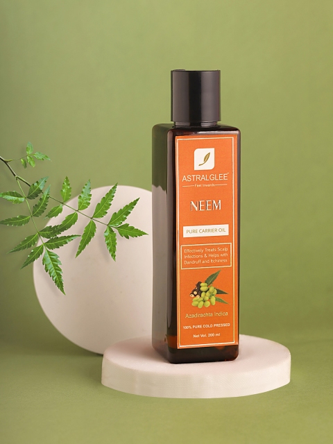 

ASTRALGLEE 100% Pure Cold Pressed Neem Carrier Oil - 200 ml, Orange