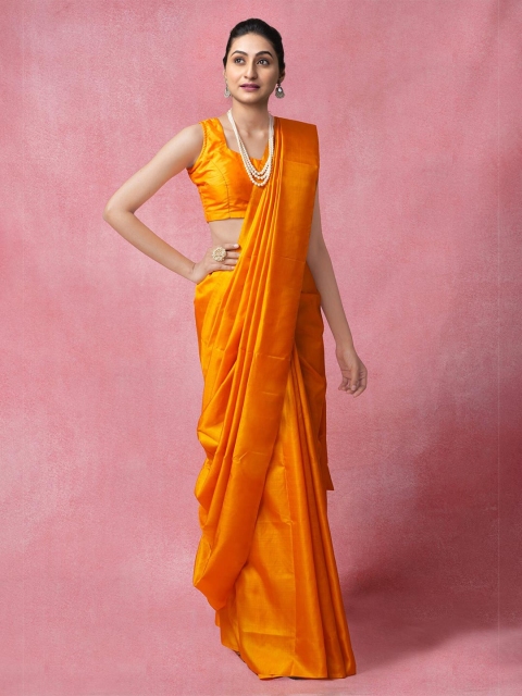 

Unnati Silks Orange Woven Design Pure Silk Kanjeevaram Saree