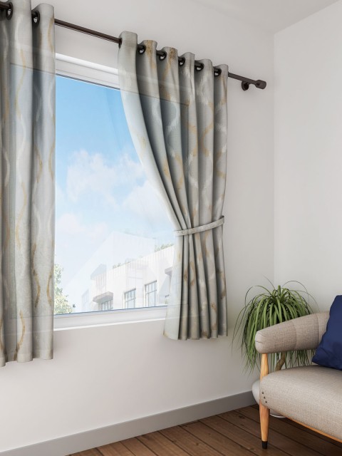 

Raymond Home Cream-Coloured Single Printed Window Curtain