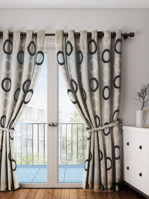 

Raymond Home Cream-Coloured Single Printed Door Curtain