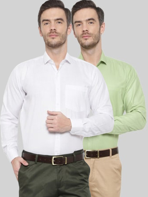 

Srey trends Men Green Comfort Slim Fit Formal Shirt