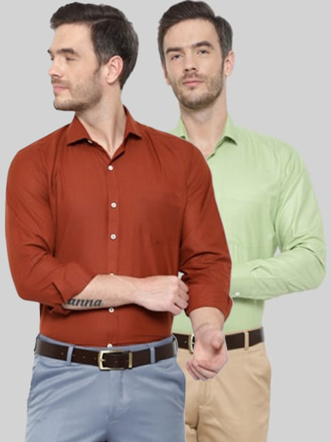

Srey trends Men Green Comfort Slim Fit Formal Shirt