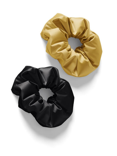 

Mueras Women Gold-Toned & Black Set of 2 Satin Scrunchies