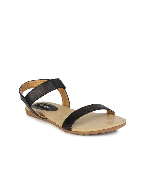 

Shoetopia Women Black Solid Open Toe Flats