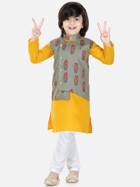 

BownBee Boys Grey Pure Cotton Kurta with Trousers