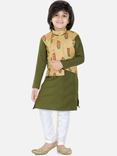 

BownBee Boys Yellow Pure Cotton Kurta with Pyjamas