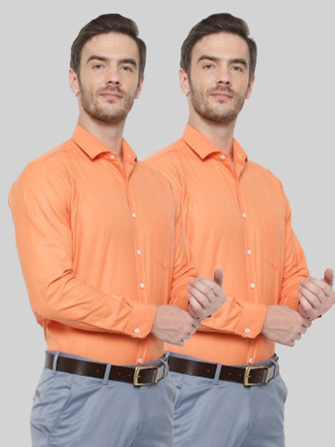 

Srey trends Men Orange Comfort Slim Fit Formal Shirt