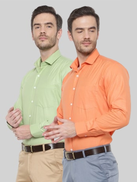 Srey trends Men Orange Comfort Slim Fit Formal Shirt