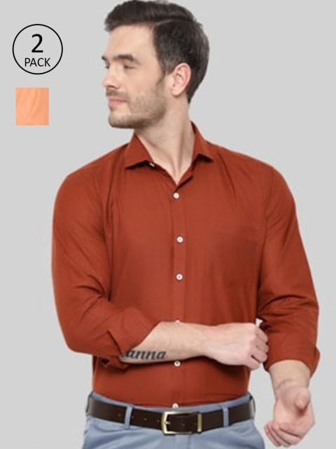

Srey trends Men Orange Comfort Slim Fit Formal Shirt