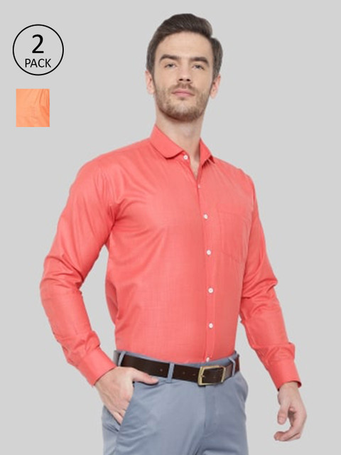 

Srey trends Men Orange Comfort Slim Fit Formal Shirt