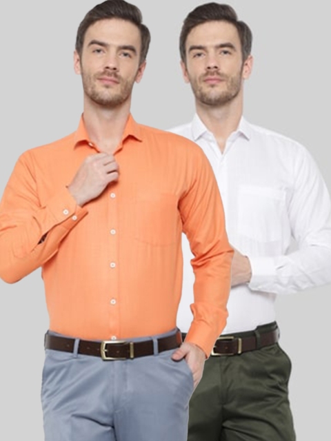 

Srey trends Men Orange Comfort Slim Fit Formal Shirt