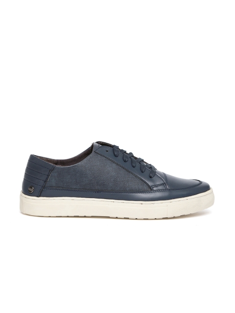 

Carlton London Men Navy Leather Sneakers, Navy blue