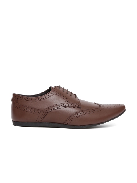 

Carlton London Men Brown Leather Semiformal Brogues