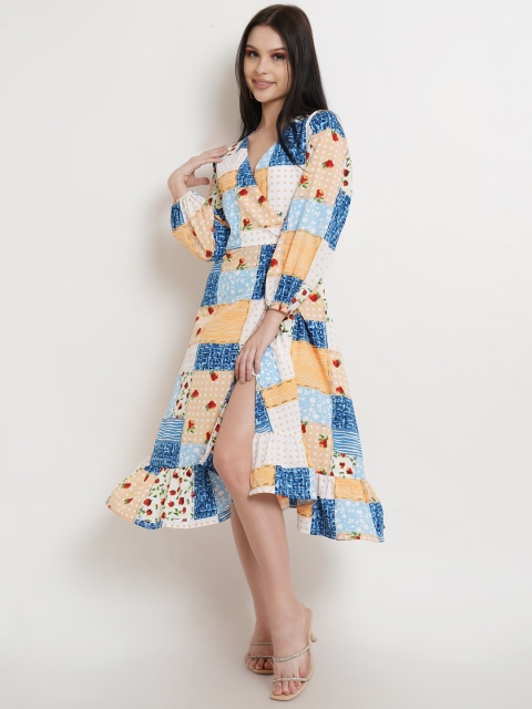 

DODO & MOA Multicoloured Crepe Midi Dress, Multi