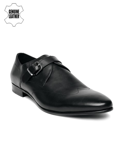 

Hush Puppies Men Black Swanky Monk Genuine Leather Semiformal Slip-Ons