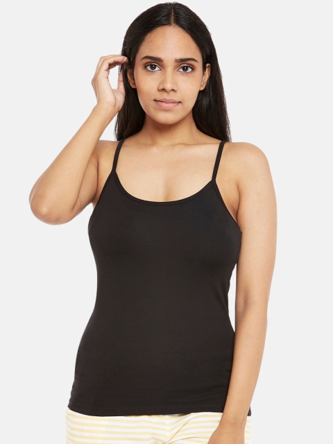 

Dreamz by Pantaloons Women Black Solid Non-Padded Camisoles