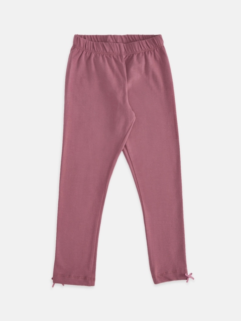 

Pantaloons Junior Girls Pink Solid Leggings