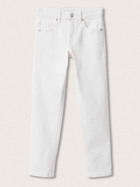 

Mango Kids Teen Boys White Solid Stretchable Jeans