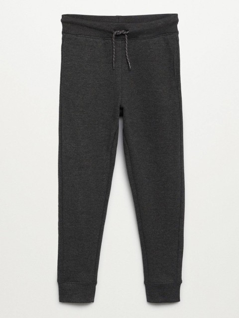 

Mango Kids Boys Charcoal Grey Solid Joggers