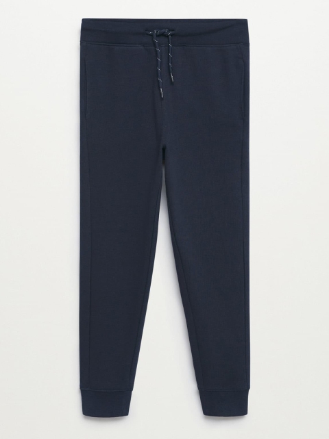 

Mango Kids Boys Navy Blue Solid Cotton Joggers