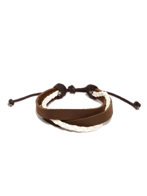 

The Bro Code Men Brown & White Braided Bracelet