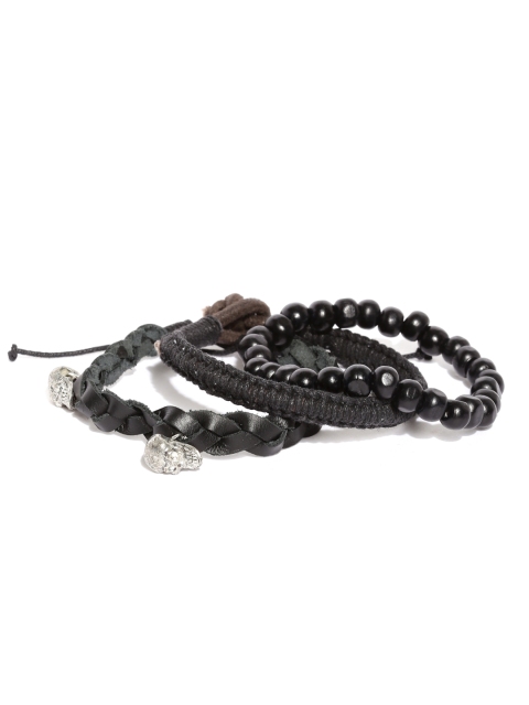 

The Bro Code Men Set of 3 Black Bracelets