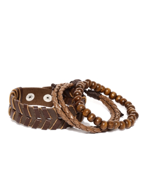 

The Bro Code Men Set of 3 Brown Bracelets