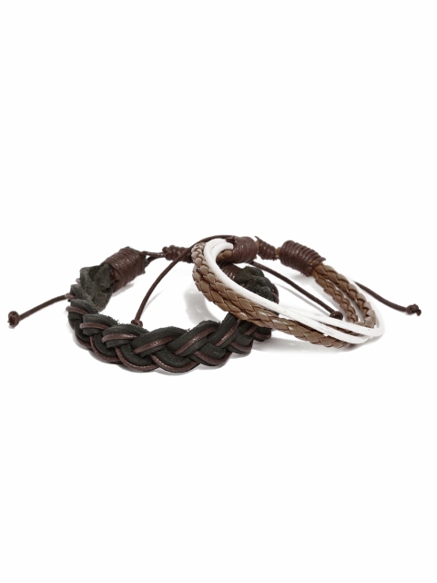 

The Bro Code Men Set of 2 Brown Braided Bracelets