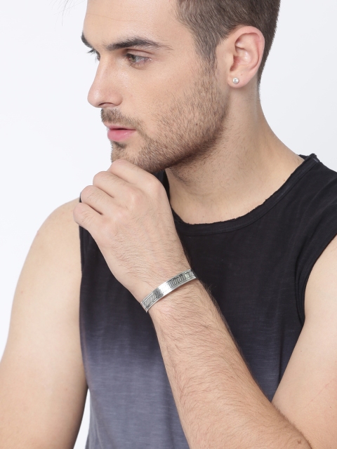 

The Bro Code Men Silver-Toned Metal Cuff Bracelet