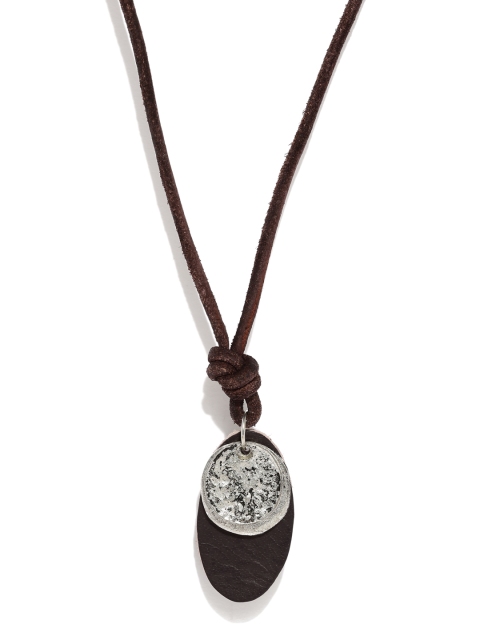 

The Bro Code Men Brown Leather Necklace
