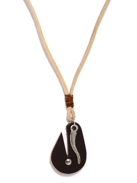 

The Bro Code Men Beige & Silver-Toned Necklace