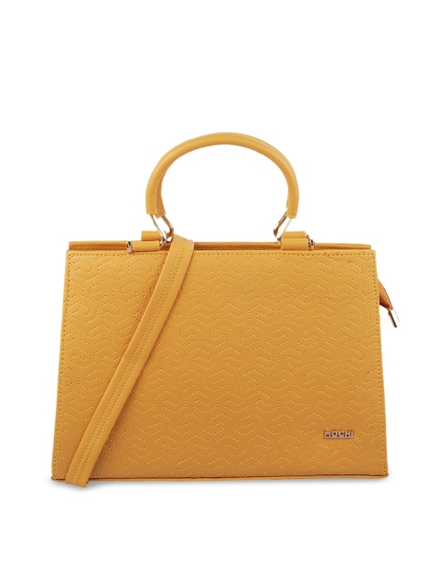 

Mochi Yellow Textured Structured Handheld Bag with Quilted