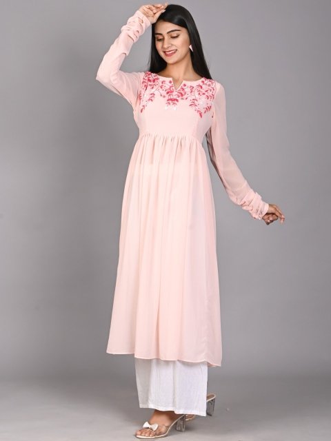 

Bavaria Women Pink Thread Work Kurta with Palazzos