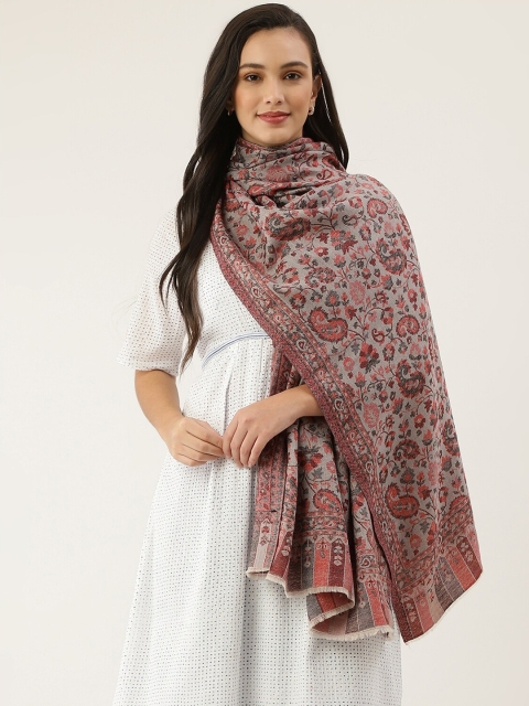 

Pashtush Women Beige & Red Woven Design Shawl