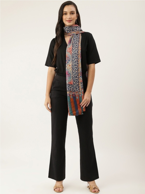 

Pashtush Women Multi-Colored Ethnic Motifs Embroidered Woolen Shawl
