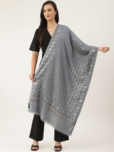 

Pashtush Women Grey Printed Shawl