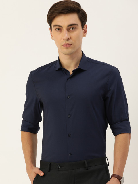 

Peter England Men Navy Blue Slim Fit Formal Shirt