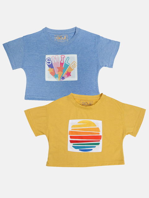 

GOJI Assorted & illusion blue Print Crop Top