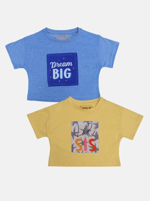 

GOJI Assorted & dark blue Print Crop Top