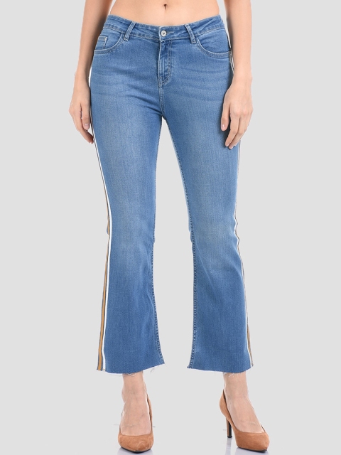 

Madame Women Blue Slim Fit Low Distress Light Fade Jeans