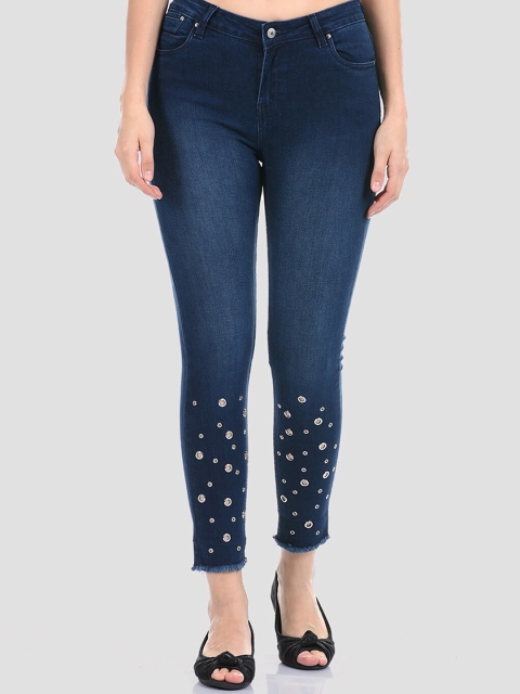 

Madame Women Navy Blue Slim Fit Light Fade Jeans