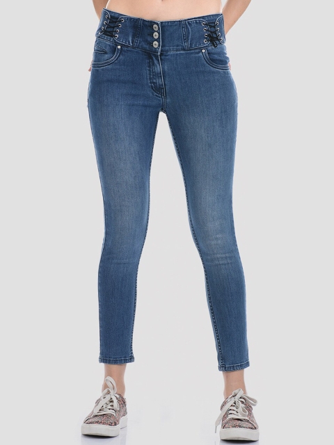 

Madame Women Navy Blue Slim Fit Light Fade Jeans