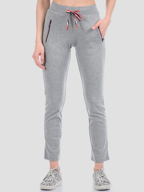 

Madame Women Grey Solid Cotton Track Pants