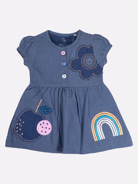 

BABY GO Pink & twilight blue Floral Dress