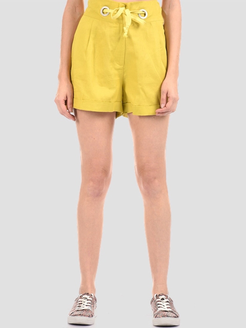 

Madame Women Yellow Loose Fit Shorts