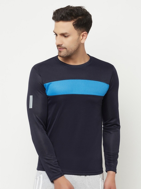 

ELEGANCE Men Blue & dark sapphire Colourblocked T-shirt