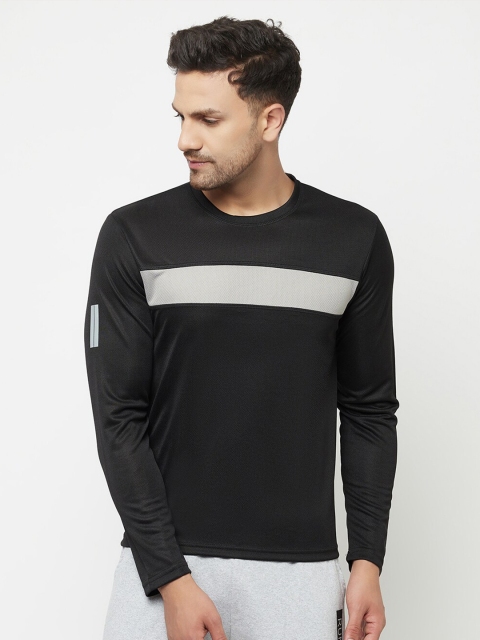 

ELEGANCE Men Black & raisin black Colourblocked T-shirt