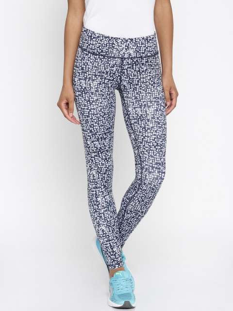 

Puma Navy & White All On My Eyes Print Tights, Navy blue