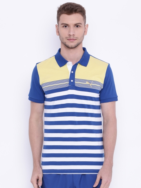 

Puma Men Blue Striped Polo T-shirt
